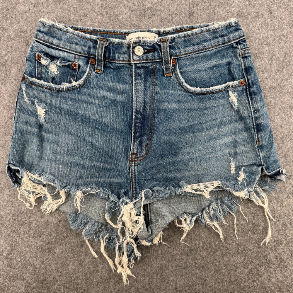 Y2K Abercrombie & Fitch Shorts Womens 28 6 Curve Love High Rise Mom Blue